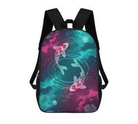 sinyumoney Mochila Escolar Infantil Impresa En 3D Koi Fish in Cosmic Pond Mochila Mochilas Deportivas Para Niños Y Niñas Mochila De Moda 17inch