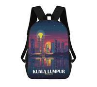 sinyumoney Mochila Escolar Infantil Impresa En 3D Kuala Lumpur Skyline at Night Mochilas De Moda Informales Mochilas Infantiles Mochila Informal Para Exteriores Bolsas De Viaje Bonitas 17inch