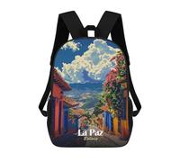 sinyumoney Mochila Escolar Infantil Impresa En 3D La Paz, Bolivia Street View Mochilas De Moda Informales Mochilas Infantiles Mochila Informal Para Exteriores Bolsas De Viaje Bonitas 17inch