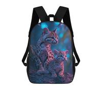 sinyumoney Mochila Escolar Infantil Impresa En 3D Leopard Cats in Neon Light Mochilas De Viaje De Alta Capacidad Para Niños Mochilas De Libros De Moda Mochila Escolar Infantil 17inch