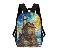 sinyumoney Mochila Escolar Infantil Impresa En 3D Lighthouse on A Cliff Mochilas De Moda Informales Mochilas Infantiles Mochila Informal Para Exteriores Bolsas De Viaje Bonitas 17inch