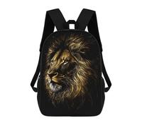 sinyumoney Mochila Escolar Infantil Impresa En 3D Lion Black Gold Dark BG Mochila De Viaje De Alta Capacidad Para Libros Mochilas De Moda Para Niños Mochila Escolar Informal 17inch