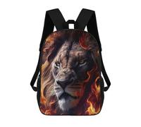 sinyumoney Mochila Escolar Infantil Impresa En 3D Lion Face Animal Fire Mochila Mochilas Deportivas Para Niños Y Niñas Mochila De Moda 17inch