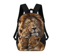 sinyumoney Mochila Escolar Infantil Impresa En 3D Lion Family Portrait 17inch Para Niños, Mochila De Viaje De Alta Capacidad, Mochila Escolar De Moda Para Niños