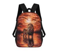 sinyumoney Mochila Escolar Infantil Impresa En 3D Lion Painting Sunrise Mochilas De Moda Informales Mochilas Infantiles Mochila Informal Para Exteriores Bolsas De Viaje Bonitas 17inch