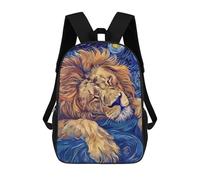 sinyumoney Mochila Escolar Infantil Impresa En 3D Lion Sleeping in Starry Night Style Para Niños Mochilas De Viaje De Alta Capacidad Bolsas Para Libros Mochila Escolar Infantil Mochila 17inch