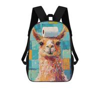 sinyumoney Mochila Escolar Infantil Impresa En 3D Llama with Toilet Paper Hat Mochila Mochilas Deportivas Para Niños Y Niñas Mochila De Moda 17inch