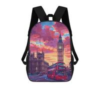 sinyumoney Mochila Escolar Infantil Impresa En 3D London Sunset Big Ben Mochilas Para Libros Mochilas De Viaje Informales Mochila De Gran Capacidad Para Niños 17inch