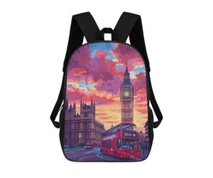 sinyumoney Mochila Escolar Infantil Impresa En 3D London Sunset Big Ben Mochilas Para Libros Mochilas De Viaje Informales Mochila De Gran Capacidad Para Niños 17inch