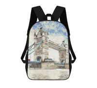 sinyumoney Mochila Escolar Infantil Impresa En 3D London Tower Bridge Mochila Mochilas Deportivas Para Niños Y Niñas Mochila De Moda 17inch