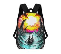 sinyumoney Mochila Escolar Infantil Impresa En 3D Lone Voyager - Surreal Stormy Sea Fantasy Art Mochilas Para Libros Mochilas De Viaje Informales Mochila De Gran Capacidad Para Niños 17inch