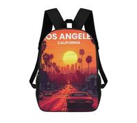 sinyumoney Mochila Escolar Infantil Impresa En 3D Los Angeles Mochilas Para Libros Mochilas De Viaje Informales Mochila De Gran Capacidad Para Niños 17inch