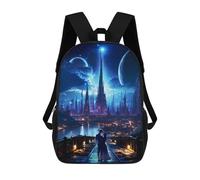 sinyumoney Mochila Escolar Infantil Impresa En 3D Love City Romance Night Mochila De Viaje De Alta Capacidad Para Libros Mochilas De Moda Para Niños Mochila Escolar Informal 17inch