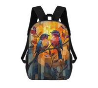 sinyumoney Mochila Escolar Infantil Impresa En 3D Lovebirds in A Stained Glass Sunset Mochilas De Moda Informales Mochilas Infantiles Mochila Informal Para Exteriores Bolsas De Viaje Bonitas 17inch