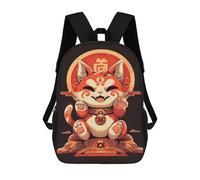 sinyumoney Mochila Escolar Infantil Impresa En 3D Lucky Maneki Neko Cat Art Mochilas De Viaje De Alta Capacidad Para Niños Mochilas De Libros De Moda Mochila Escolar Infantil 17inch