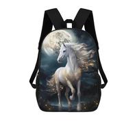 sinyumoney Mochila Escolar Infantil Impresa En 3D Magic Moon Horse Mochilas Para Libros Mochilas De Viaje Informales Mochila De Gran Capacidad Para Niños 17inch