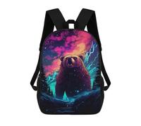 sinyumoney Mochila Escolar Infantil Impresa En 3D Magical Forest Bear Artwork 17inch Para Niños, Mochila De Viaje De Alta Capacidad, Mochila Escolar De Moda Para Niños