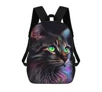 sinyumoney Mochila Escolar Infantil Impresa En 3D Magical Glowing Cat Portrait Mochilas De Moda Informales Mochilas Infantiles Mochila Informal Para Exteriores Bolsas De Viaje Bonitas 17inch