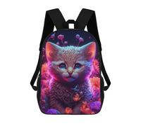 sinyumoney Mochila Escolar Infantil Impresa En 3D Magical Neon Kitten Garden Mochila Mochilas Deportivas Para Niños Y Niñas Mochila De Moda 17inch