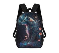 sinyumoney Mochila Escolar Infantil Impresa En 3D Magical Wolf in Fantasy Forest 17inch Para Niños, Mochila De Viaje De Alta Capacidad, Mochila Escolar De Moda Para Niños
