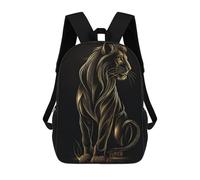 sinyumoney Mochila Escolar Infantil Impresa En 3D Majestic Gold Lion Profile Mochilas De Viaje De Alta Capacidad Para Niños Mochilas De Libros De Moda Mochila Escolar Infantil 17inch