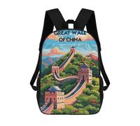 sinyumoney Mochila Escolar Infantil Impresa En 3D Majestic Great Wall Para Niños, Mochila De Viaje De Alta Capacidad, Mochila Informal Para Niños 17inch