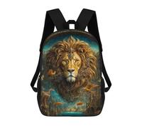 sinyumoney Mochila Escolar Infantil Impresa En 3D Majestic Lion in Fantasy Realm Mochila Mochilas Deportivas Para Niños Y Niñas Mochila De Moda 17inch