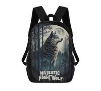 sinyumoney Mochila Escolar Infantil Impresa En 3D Majestic Night Wolf V1 Para Niños, Mochila De Viaje De Alta Capacidad, Mochila Informal Para Niños 17inch