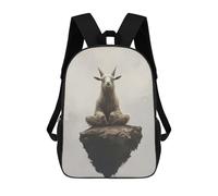 sinyumoney Mochila Escolar Infantil Impresa En 3D Meditating Goat on A Cliff Mochilas Para Libros Mochilas De Viaje Informales Mochila De Gran Capacidad Para Niños 17inch