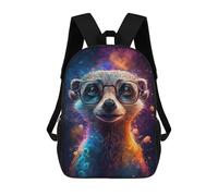sinyumoney Mochila Escolar Infantil Impresa En 3D Meerkat Glasses Cosmic Art Print 17inch Para Niños, Mochila De Viaje De Alta Capacidad, Mochila Escolar De Moda Para Niños