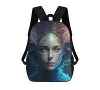 sinyumoney Mochila Escolar Infantil Impresa En 3D Mermaid Fantasy Portrait Mochilas Para Libros Mochilas De Viaje Informales Mochila De Gran Capacidad Para Niños 17inch