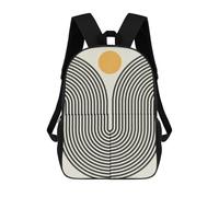 sinyumoney Mochila Escolar Infantil Impresa En 3D Minimalist Lines 8 Mochilas Para Libros Mochilas De Viaje Informales Mochila De Gran Capacidad Para Niños 17inch