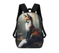 sinyumoney Mochila Escolar Infantil Impresa En 3D Misty Forest Fox 17inch Para Niños, Mochila De Viaje De Alta Capacidad, Mochila Escolar De Moda Para Niños