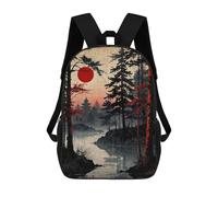 sinyumoney Mochila Escolar Infantil Impresa En 3D Misty Red Moon Mochila De Viaje De Alta Capacidad Para Libros Mochilas De Moda Para Niños Mochila Escolar Informal 17inch