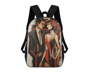 sinyumoney Mochila Escolar Infantil Impresa En 3D Modern Couple Cubism Style Mochila Escolar Infantil Mochilas De Viaje Mochilas De Moda Mochilas De Gran Capacidad 17inch