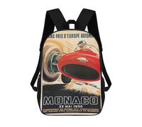 sinyumoney Mochila Escolar Infantil Impresa En 3D Monaco Grand Prix 1960 Mochilas De Viaje De Alta Capacidad Para Niños Mochilas De Libros De Moda Mochila Escolar Infantil 17inch