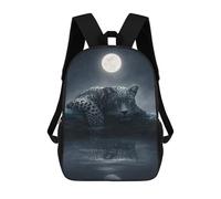 sinyumoney Mochila Escolar Infantil Impresa En 3D Moonlit Jaguar 2 Mochila De Viaje De Alta Capacidad Para Libros Mochilas De Moda Para Niños Mochila Escolar Informal 17inch
