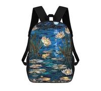 sinyumoney Mochila Escolar Infantil Impresa En 3D Moonlit Lotus Pond Mosaic Mochila Mochilas Deportivas Para Niños Y Niñas Mochila De Moda 17inch