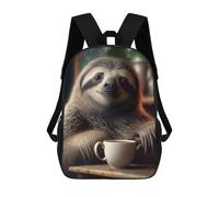 sinyumoney Mochila Escolar Infantil Impresa En 3D Morning Sloth Mochila Mochilas Deportivas Para Niños Y Niñas Mochila De Moda 17inch