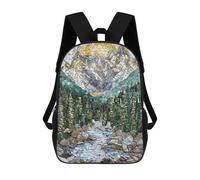 sinyumoney Mochila Escolar Infantil Impresa En 3D Mosaic Mountain Sunrise Mochila Mochilas Deportivas Para Niños Y Niñas Mochila De Moda 17inch