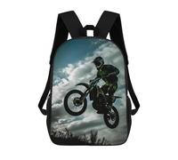 sinyumoney Mochila Escolar Infantil Impresa En 3D Motocross Big Jump Para Niños, Mochila De Viaje De Alta Capacidad, Mochila Informal Para Niños 17inch