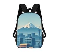 sinyumoney Mochila Escolar Infantil Impresa En 3D Mount Fuji And Tokyo Skyline Illustration Mochila Mochilas Deportivas Para Niños Y Niñas Mochila De Moda 17inch