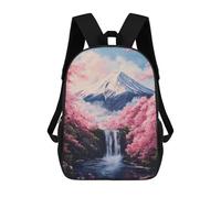 sinyumoney Mochila Escolar Infantil Impresa En 3D Mountain Fuji Waterfall Sakura Mochila Mochilas Deportivas Para Niños Y Niñas Mochila De Moda 17inch