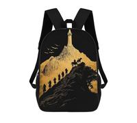sinyumoney Mochila Escolar Infantil Impresa En 3D Mountain Journey to Tower Silhouette Art Mochila De Viaje De Alta Capacidad Para Libros Mochilas De Moda Para Niños Mochila Escolar Informal 17inch