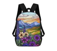sinyumoney Mochila Escolar Infantil Impresa En 3D Mountain Sunset Landscape Mochilas Para Libros Mochilas De Viaje Informales Mochila De Gran Capacidad Para Niños 17inch