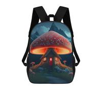 sinyumoney Mochila Escolar Infantil Impresa En 3D Mushroom House in The Mountains Mochila Mochilas Deportivas Para Niños Y Niñas Mochila De Moda 17inch