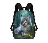 sinyumoney Mochila Escolar Infantil Impresa En 3D Mystical Forest Cat Para Niños, Mochila De Viaje De Alta Capacidad, Mochila Informal Para Niños 17inch