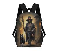 sinyumoney Mochila Escolar Infantil Impresa En 3D Mystical Papa Legba Spirit Para Niños, Mochila De Viaje De Alta Capacidad, Mochila Informal Para Niños 17inch