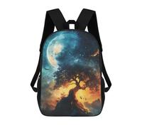 sinyumoney Mochila Escolar Infantil Impresa En 3D Mystical Tree Under Moon Mochila Mochilas Deportivas Para Niños Y Niñas Mochila De Moda 17inch