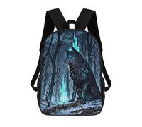 sinyumoney Mochila Escolar Infantil Impresa En 3D Mystical Wolf in Winter Forest Mochilas De Moda Informales Mochilas Infantiles Mochila Informal Para Exteriores Bolsas De Viaje Bonitas 17inch